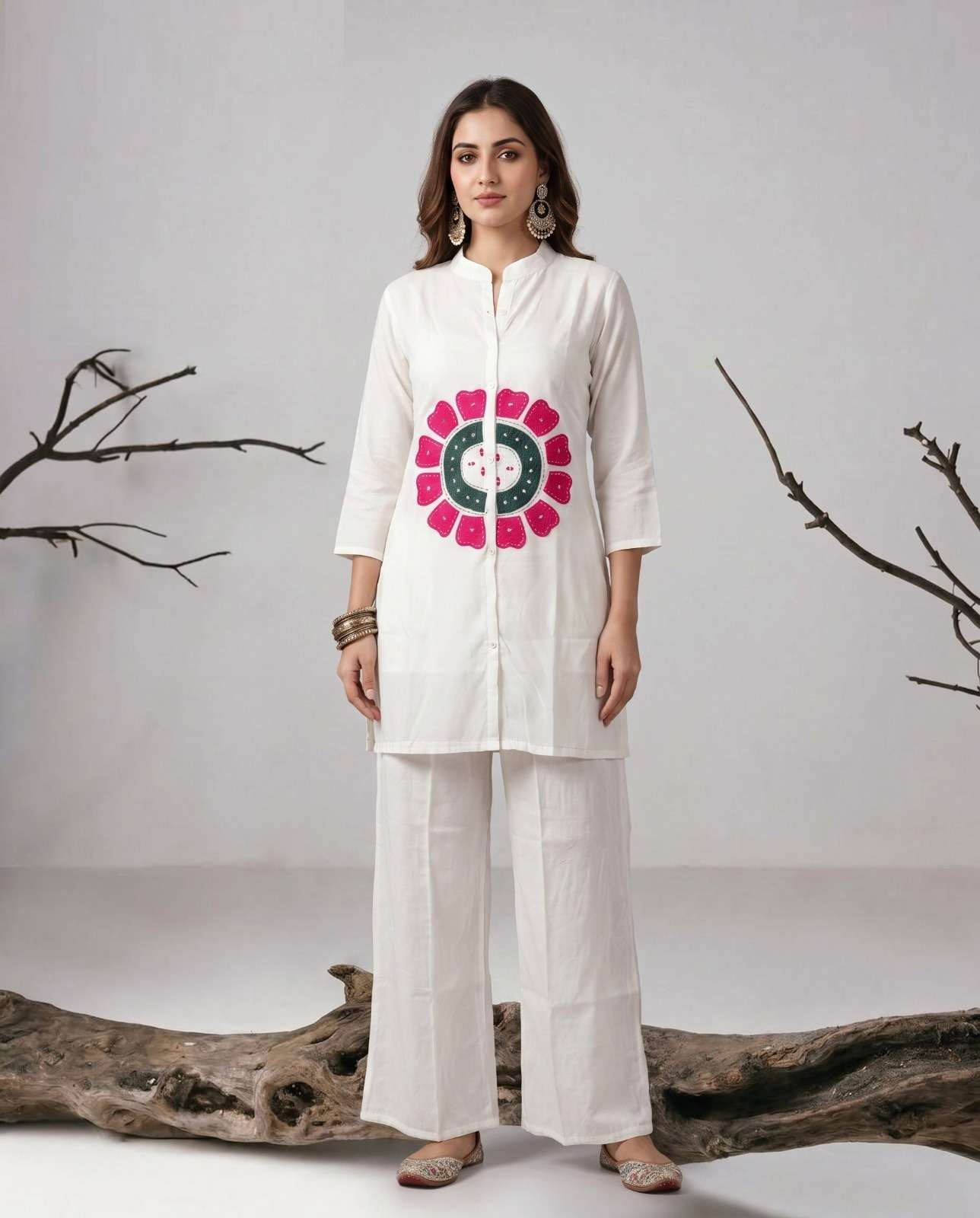 K 1252 MUL CHANDERI WITH COTTON INNER CORD SET TOP BOTTOM SAME COLOR